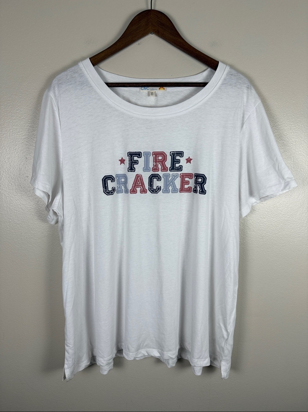 NWOT C&C California Fire Cracker Tee. 2X